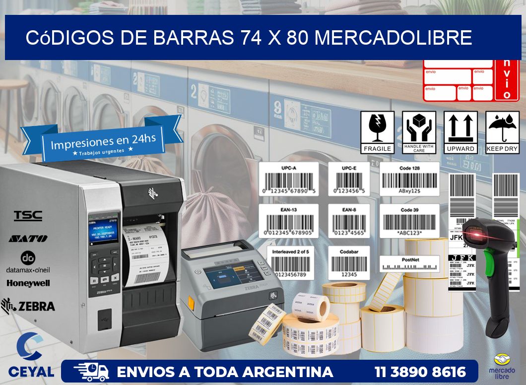 Códigos de Barras 74 x 80 MERCADOLIBRE