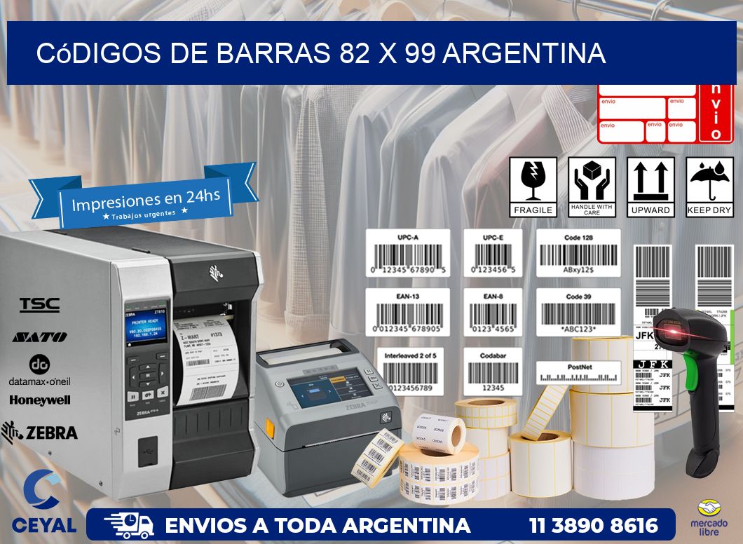 Códigos de Barras 82 x 99 argentina