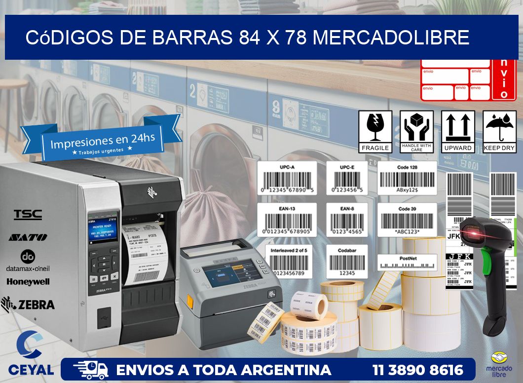 Códigos de Barras 84 x 78 MERCADOLIBRE