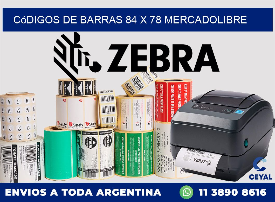 Códigos de Barras 84 x 78 MERCADOLIBRE