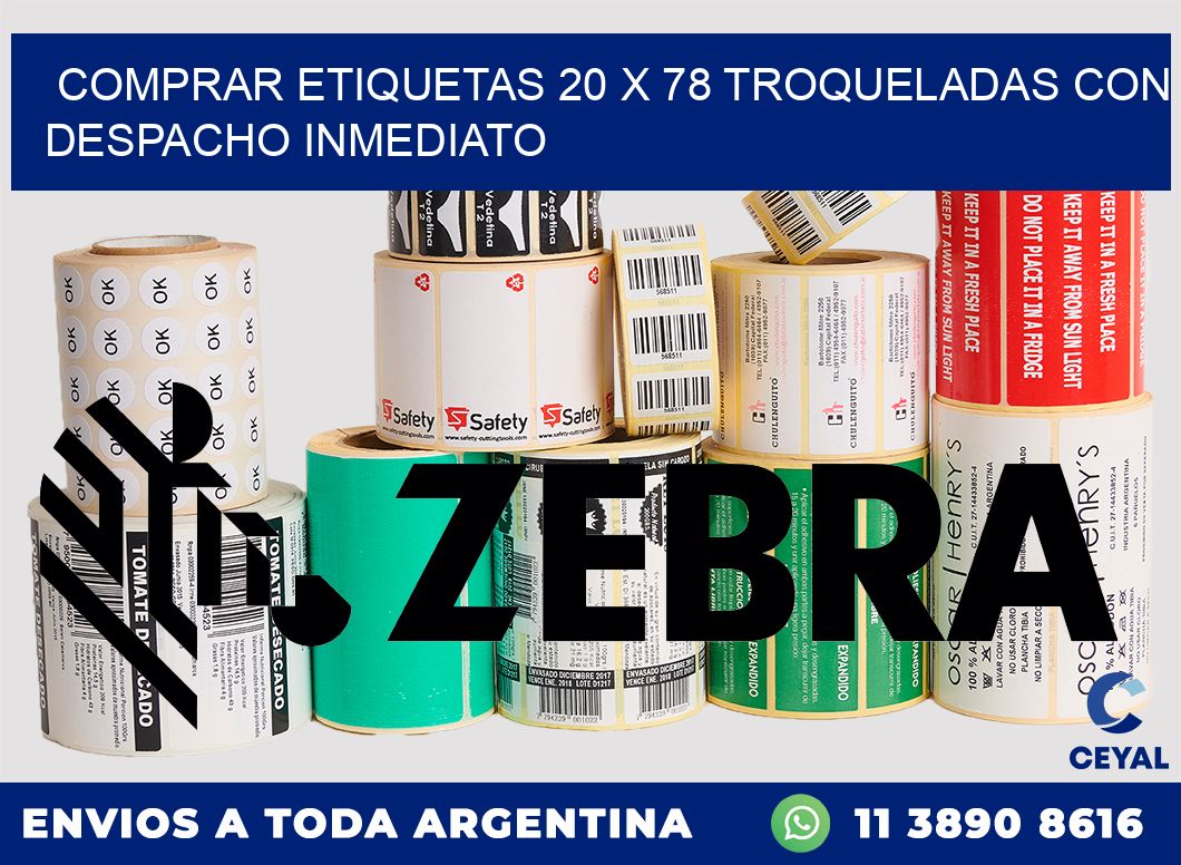 Comprar etiquetas 20 x 78 troqueladas con despacho inmediato
