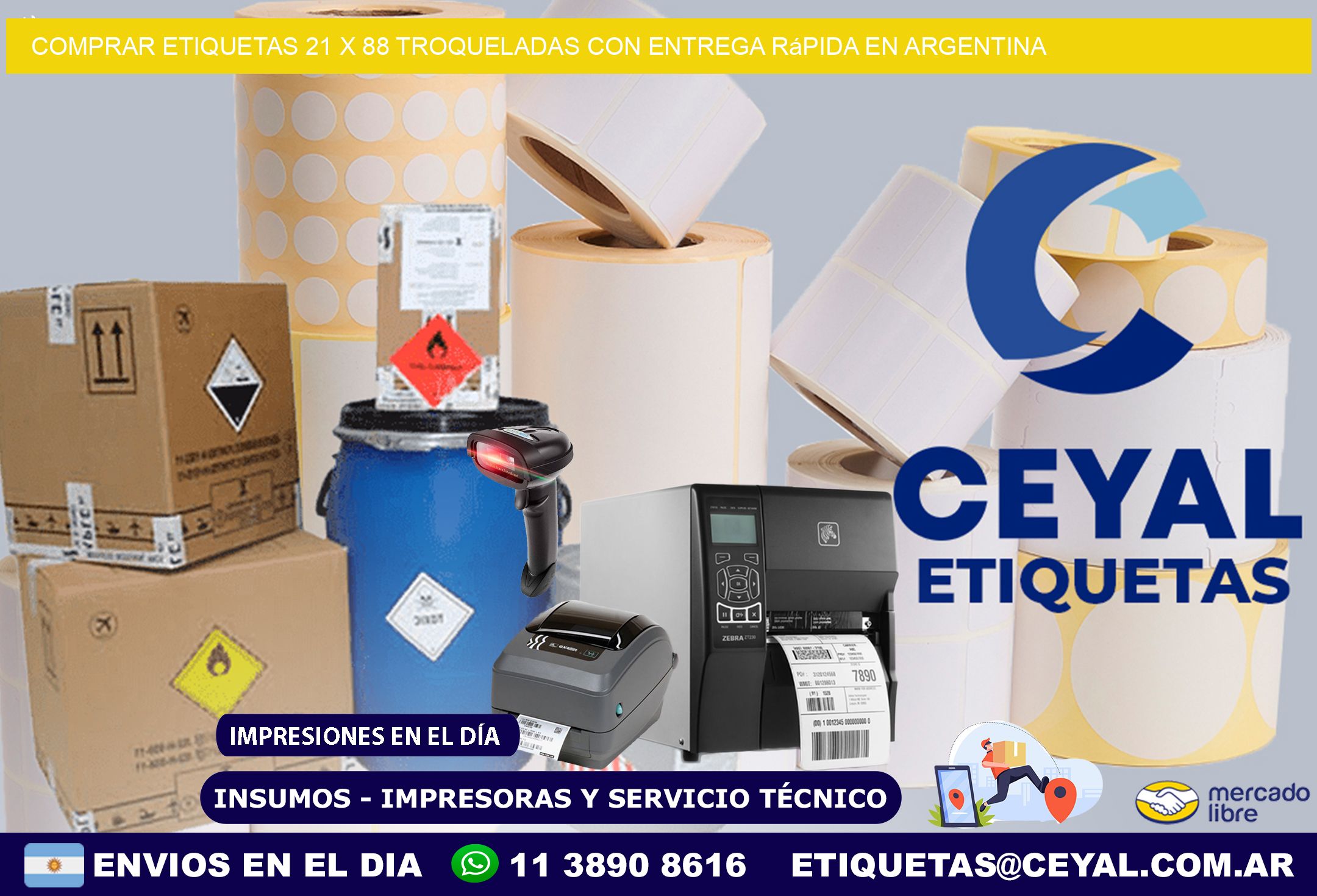 Comprar etiquetas 21 x 88 troqueladas con entrega rápida en Argentina