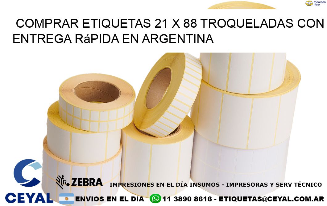 Comprar etiquetas 21 x 88 troqueladas con entrega rápida en Argentina