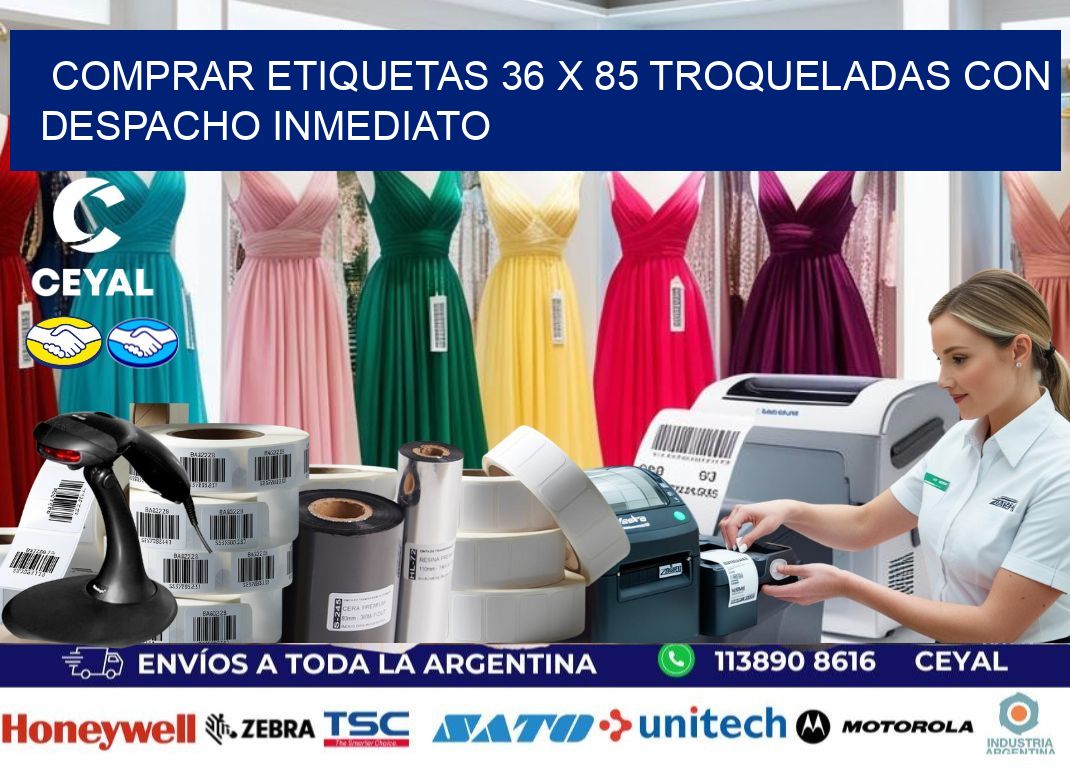 Comprar etiquetas 36 x 85 troqueladas con despacho inmediato