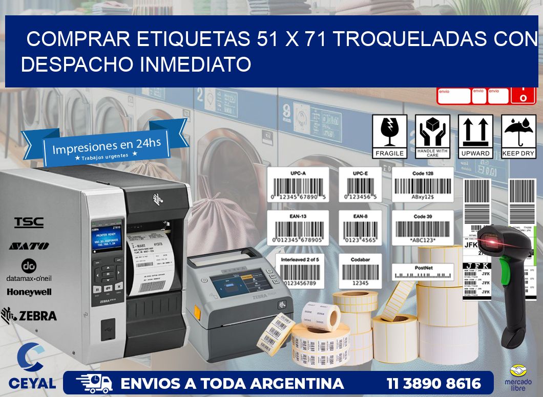 Comprar etiquetas 51 x 71 troqueladas con despacho inmediato