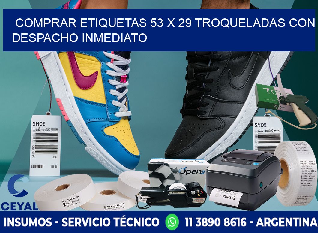 Comprar etiquetas 53 x 29 troqueladas con despacho inmediato