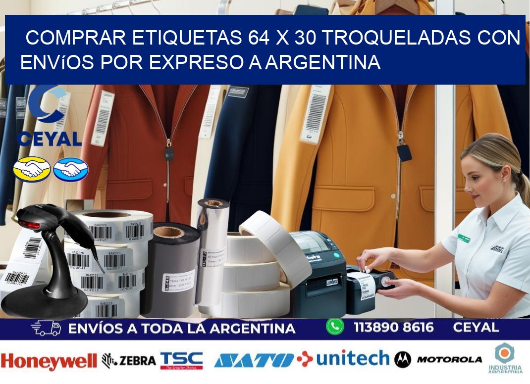 Comprar etiquetas 64 x 30 troqueladas con envíos por expreso a Argentina