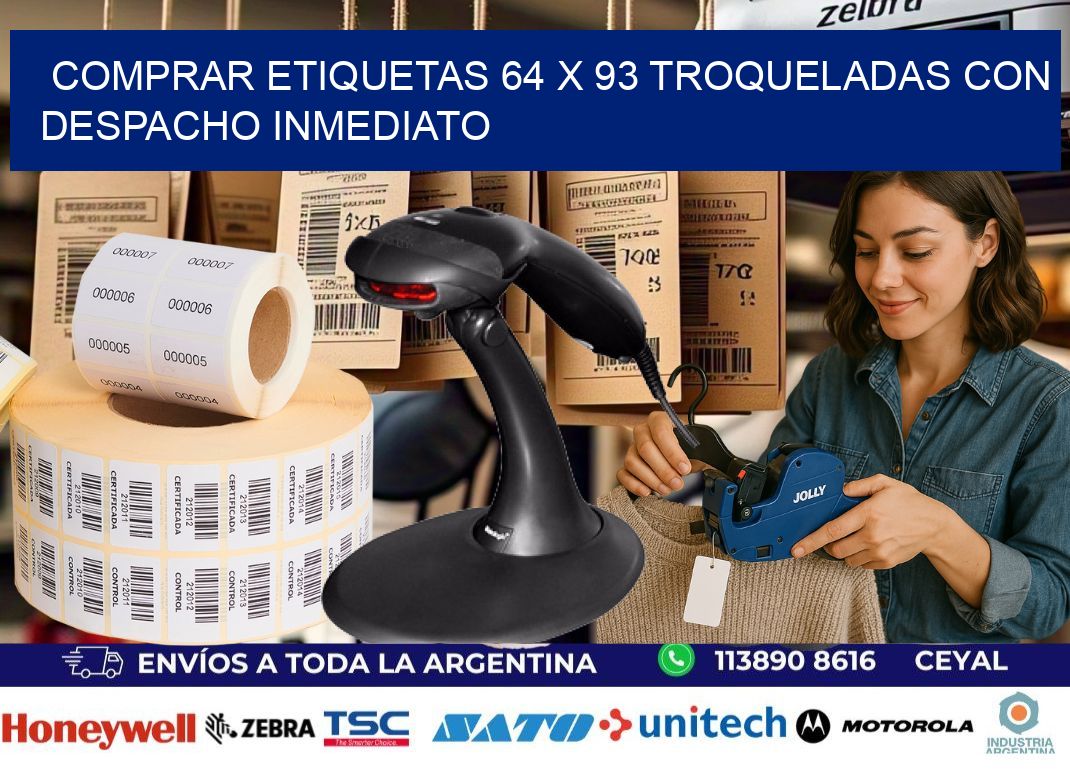 Comprar etiquetas 64 x 93 troqueladas con despacho inmediato