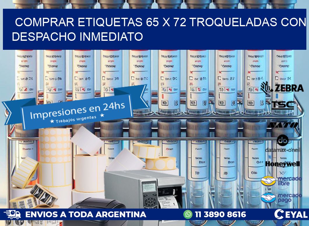 Comprar etiquetas 65 x 72 troqueladas con despacho inmediato