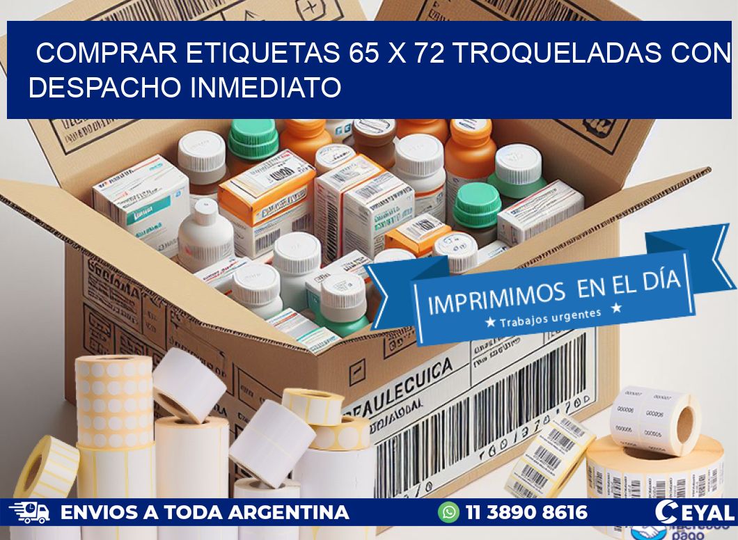 Comprar etiquetas 65 x 72 troqueladas con despacho inmediato