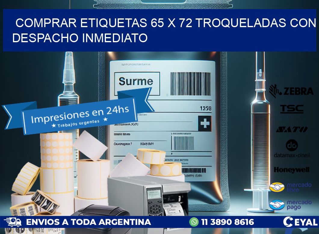 Comprar etiquetas 65 x 72 troqueladas con despacho inmediato