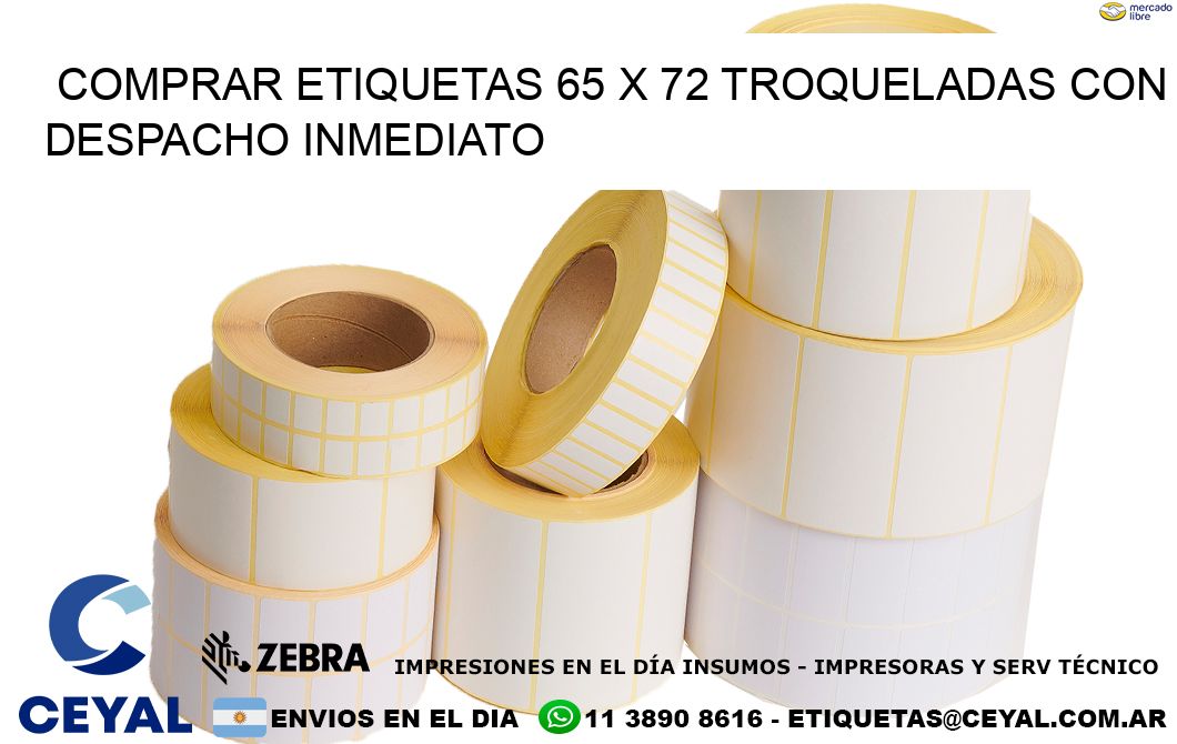 Comprar etiquetas 65 x 72 troqueladas con despacho inmediato