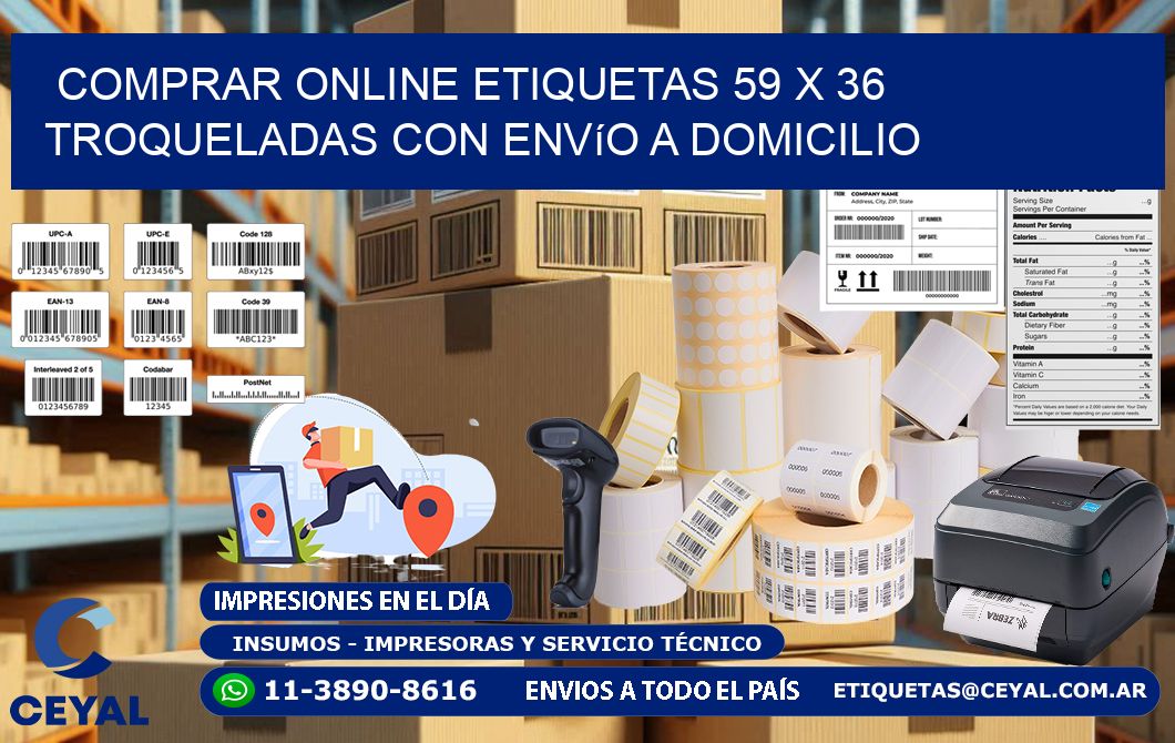 Comprar online etiquetas 59 x 36 troqueladas con envío a domicilio