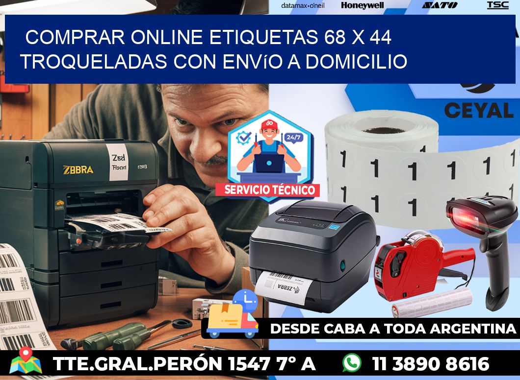 Comprar online etiquetas 68 x 44 troqueladas con envío a domicilio
