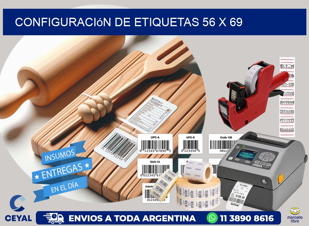 Configuración de etiquetas 56 x 69