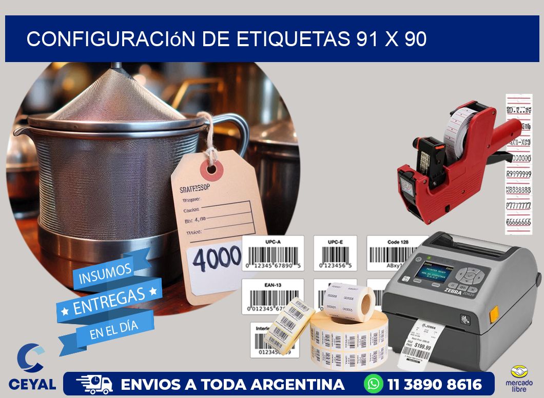 Configuración de etiquetas 91 x 90