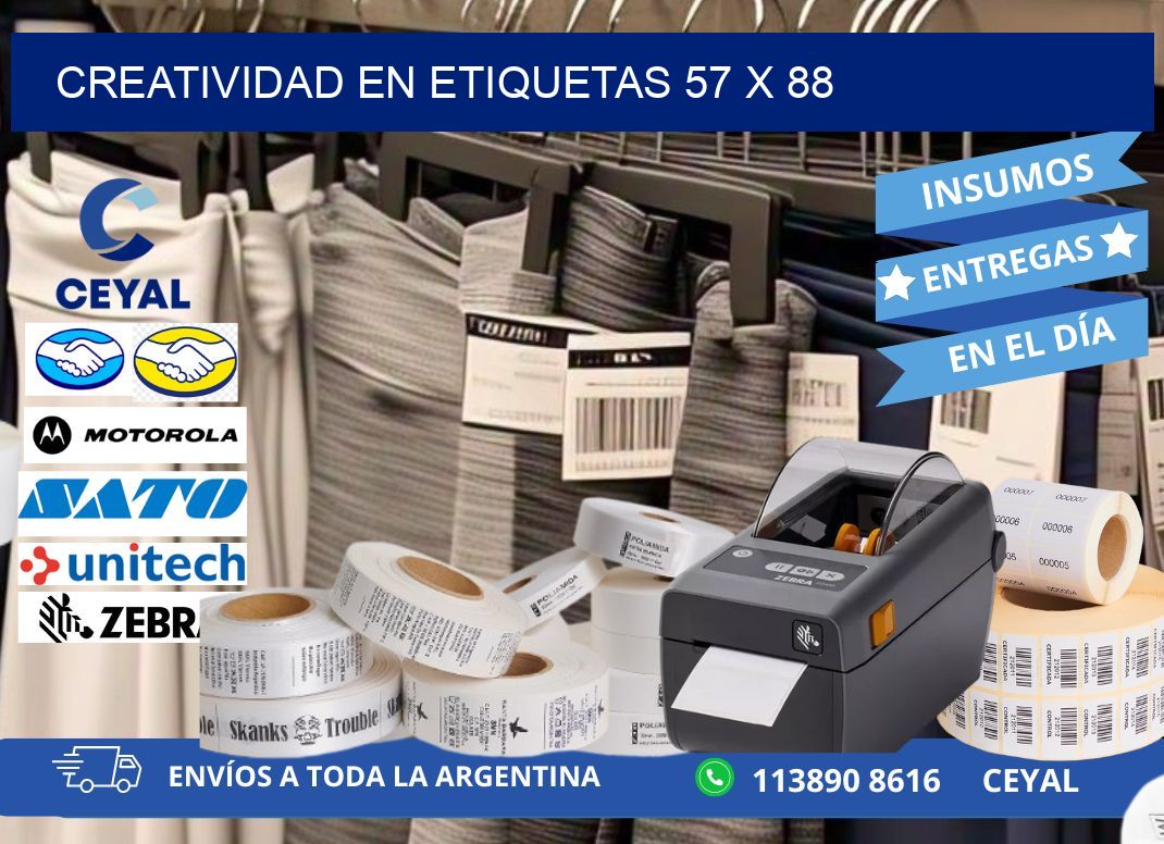 Creatividad en etiquetas 57 x 88