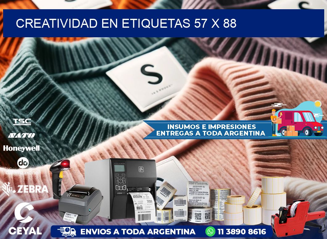 Creatividad en etiquetas 57 x 88
