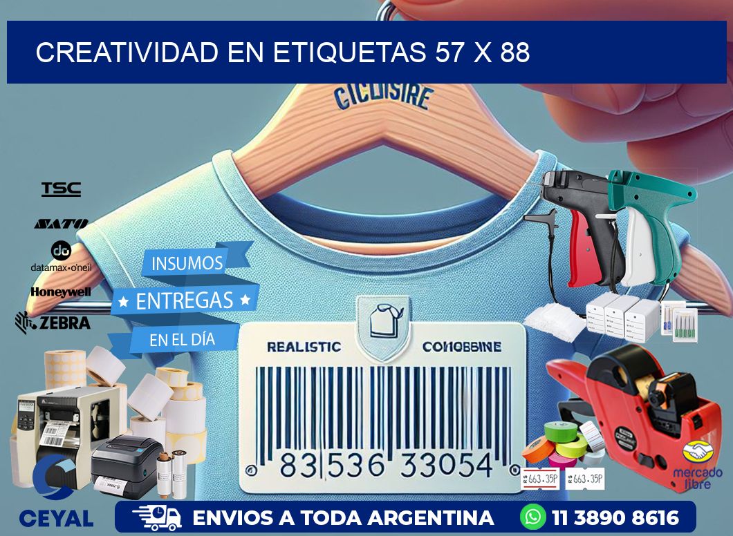 Creatividad en etiquetas 57 x 88