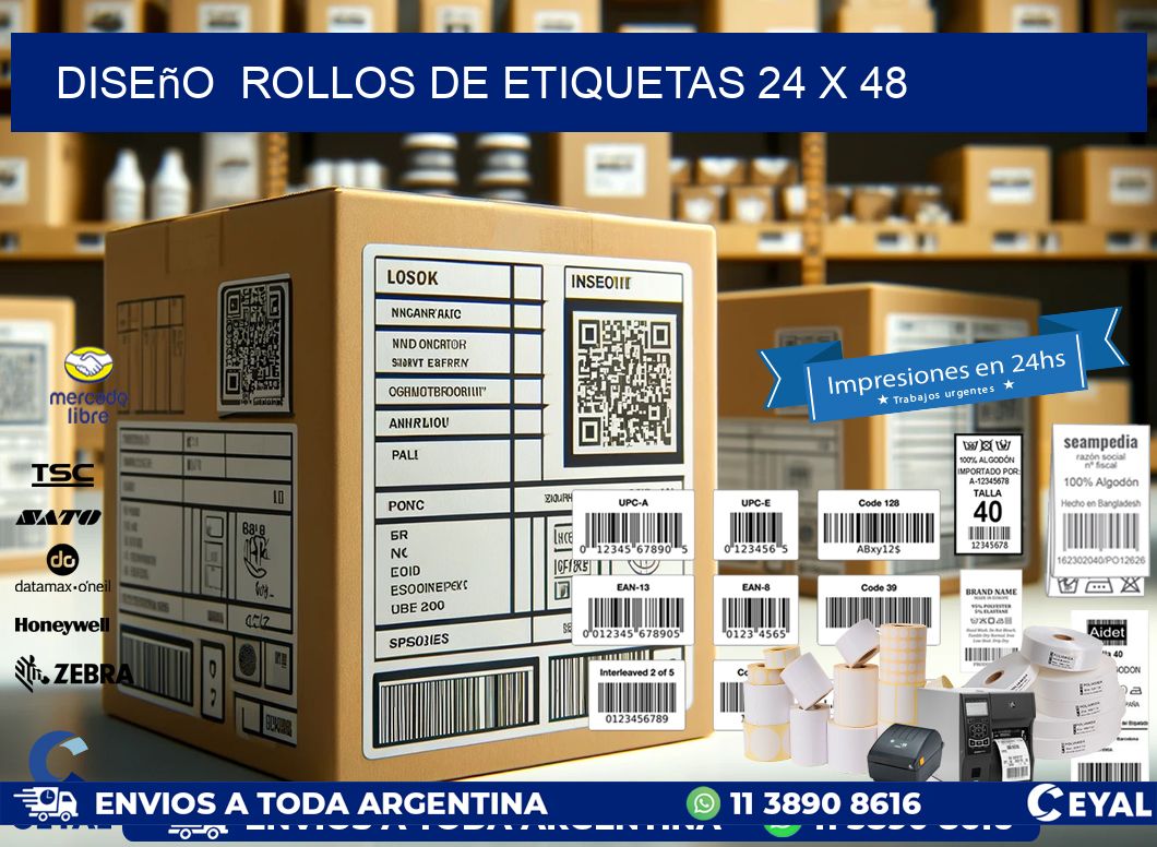 Diseño ROLLOS DE ETIQUETAS 24 x 48
