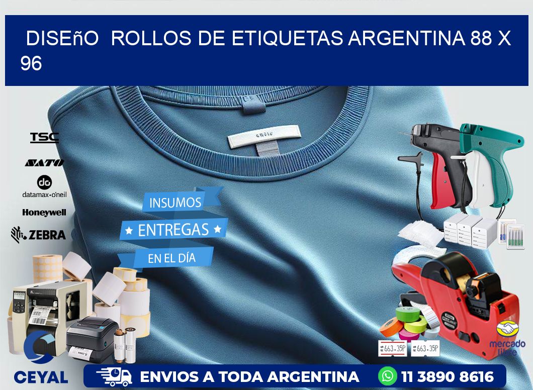 Diseño ROLLOS DE ETIQUETAS ARGENTINA 88 x 96