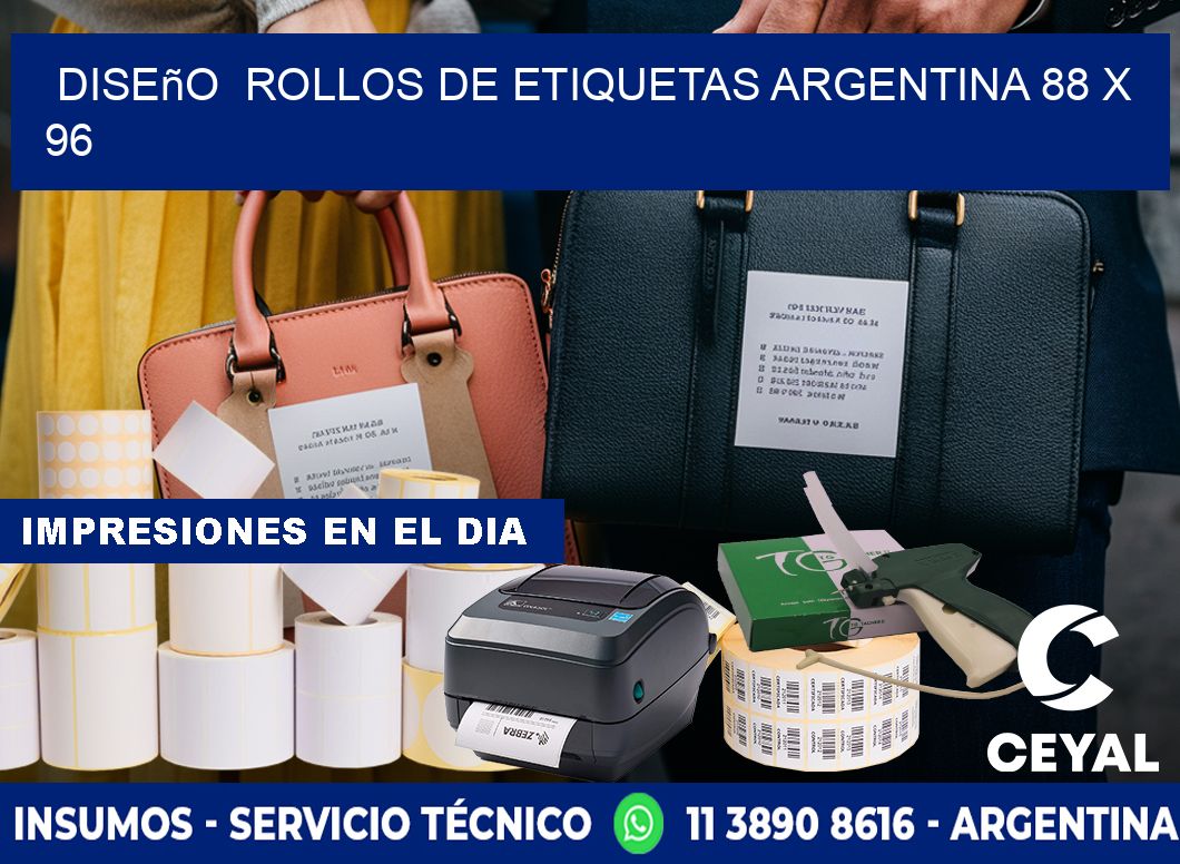Diseño ROLLOS DE ETIQUETAS ARGENTINA 88 x 96