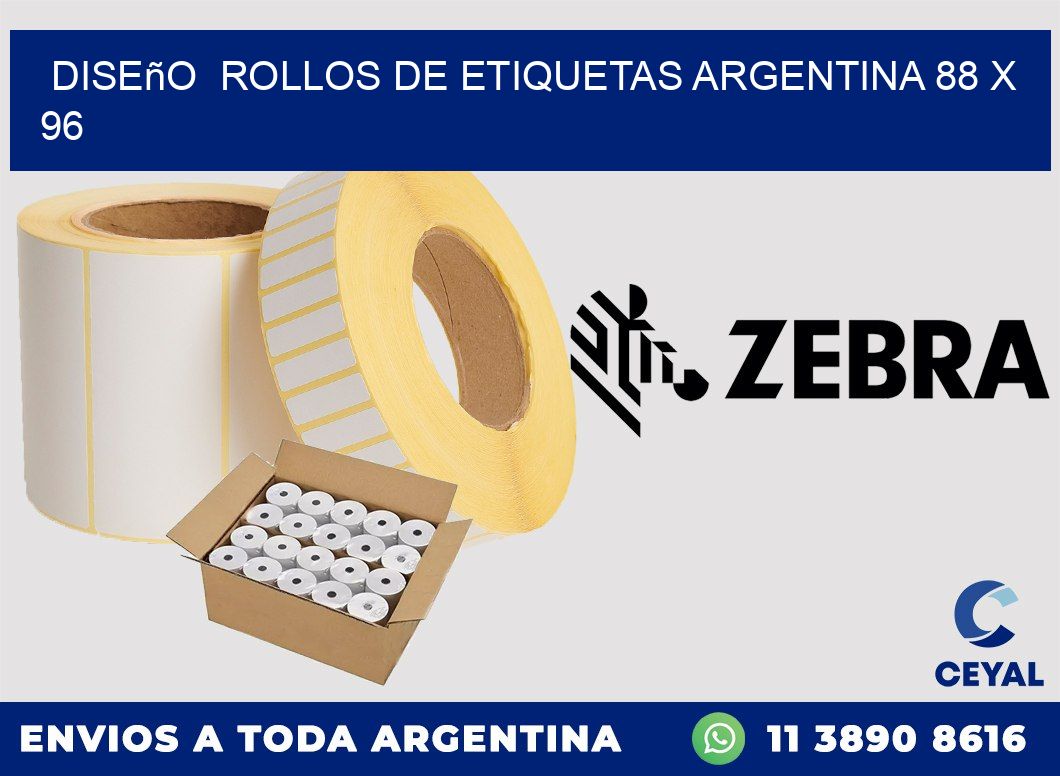 Diseño  ROLLOS DE ETIQUETAS ARGENTINA 88 x 96