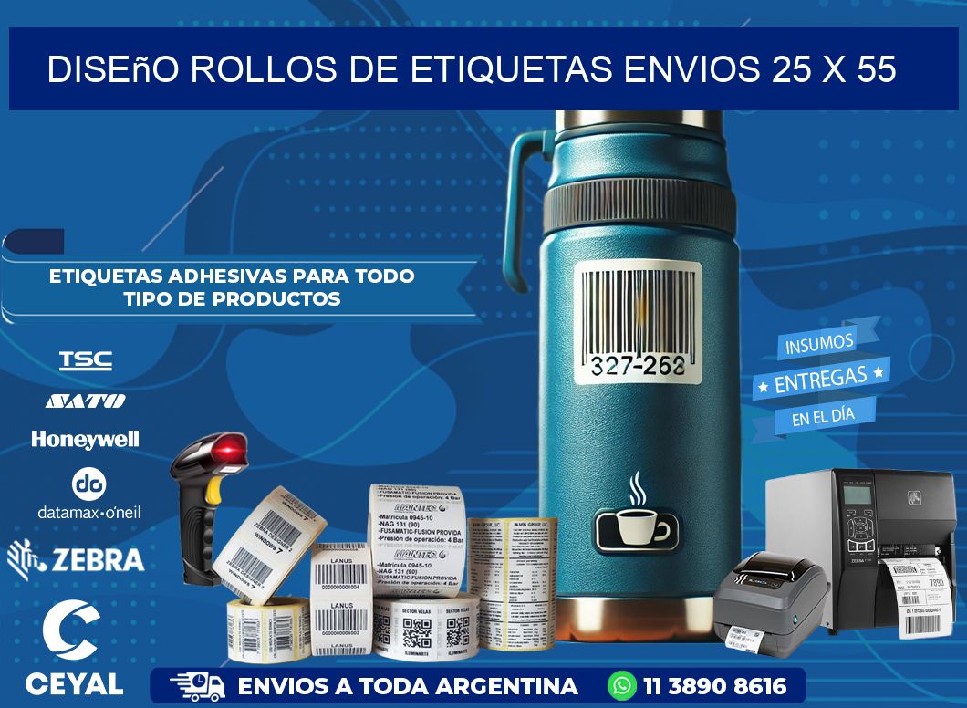 Diseño ROLLOS DE ETIQUETAS ENVIOS 25 x 55