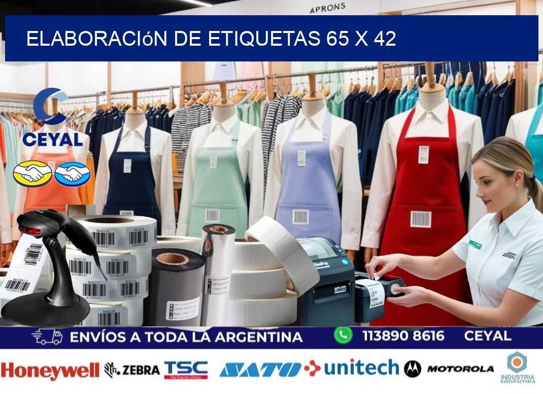 Elaboración de etiquetas 65 x 42