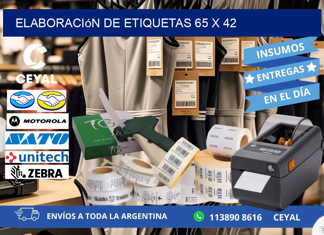 Elaboración de etiquetas 65 x 42