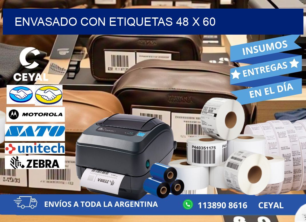 Envasado con etiquetas 48 x 60