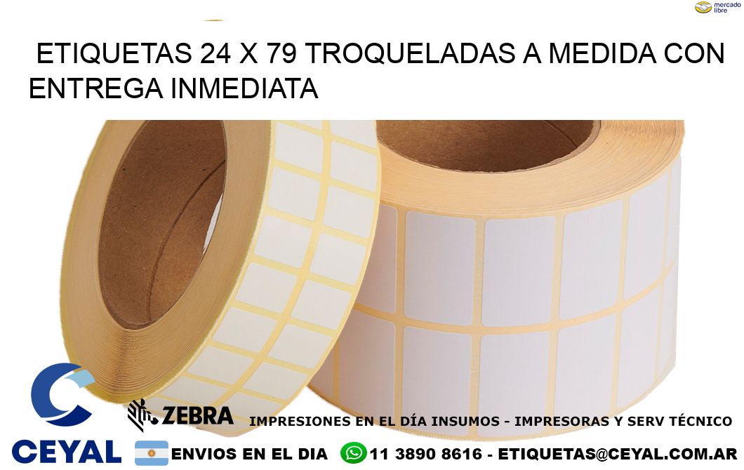 Etiquetas 24 x 79 troqueladas a medida con entrega inmediata