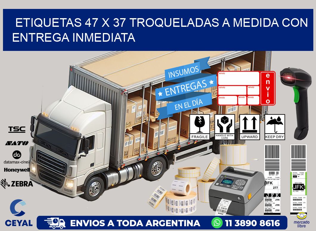 Etiquetas 47 x 37 troqueladas a medida con entrega inmediata