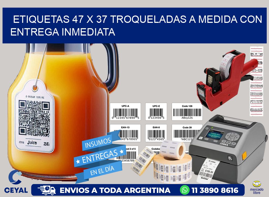 Etiquetas 47 x 37 troqueladas a medida con entrega inmediata