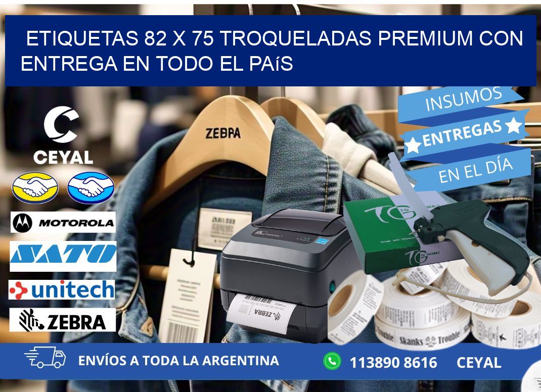 Etiquetas 82 x 75 troqueladas premium con entrega en todo el país