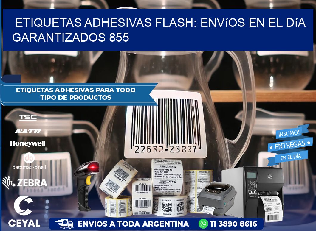 Etiquetas adhesivas Flash: Envíos en el Día Garantizados 855