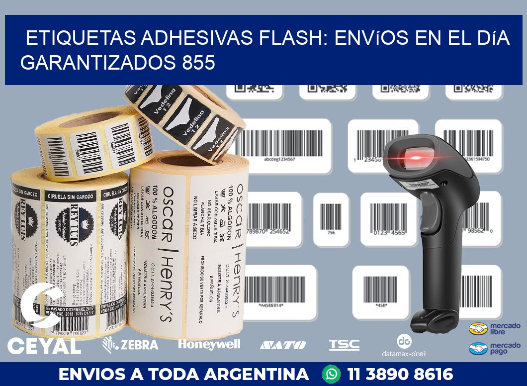 Etiquetas adhesivas Flash: Envíos en el Día Garantizados 855