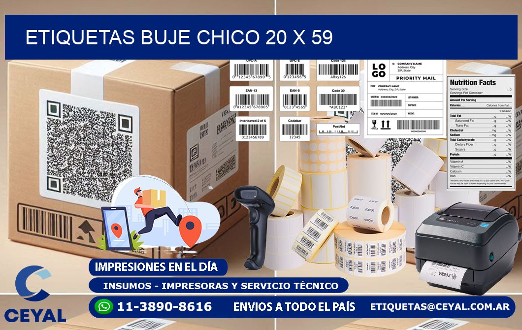 Etiquetas buje chico 20 x 59