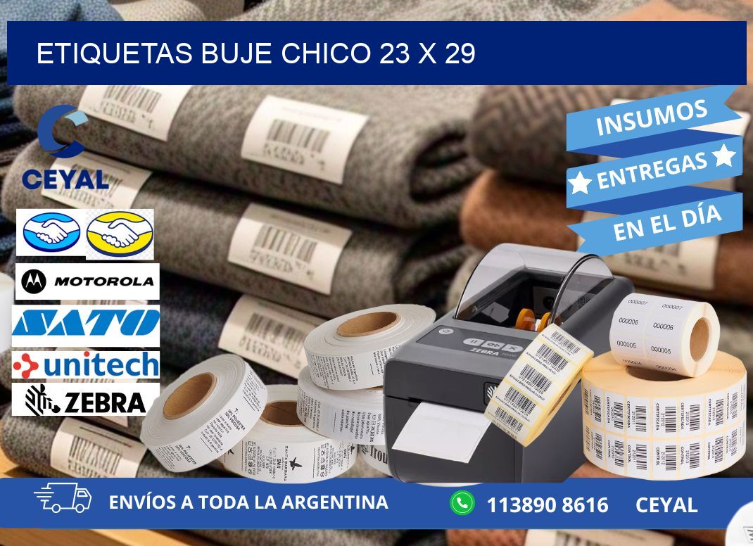 Etiquetas buje chico 23 x 29