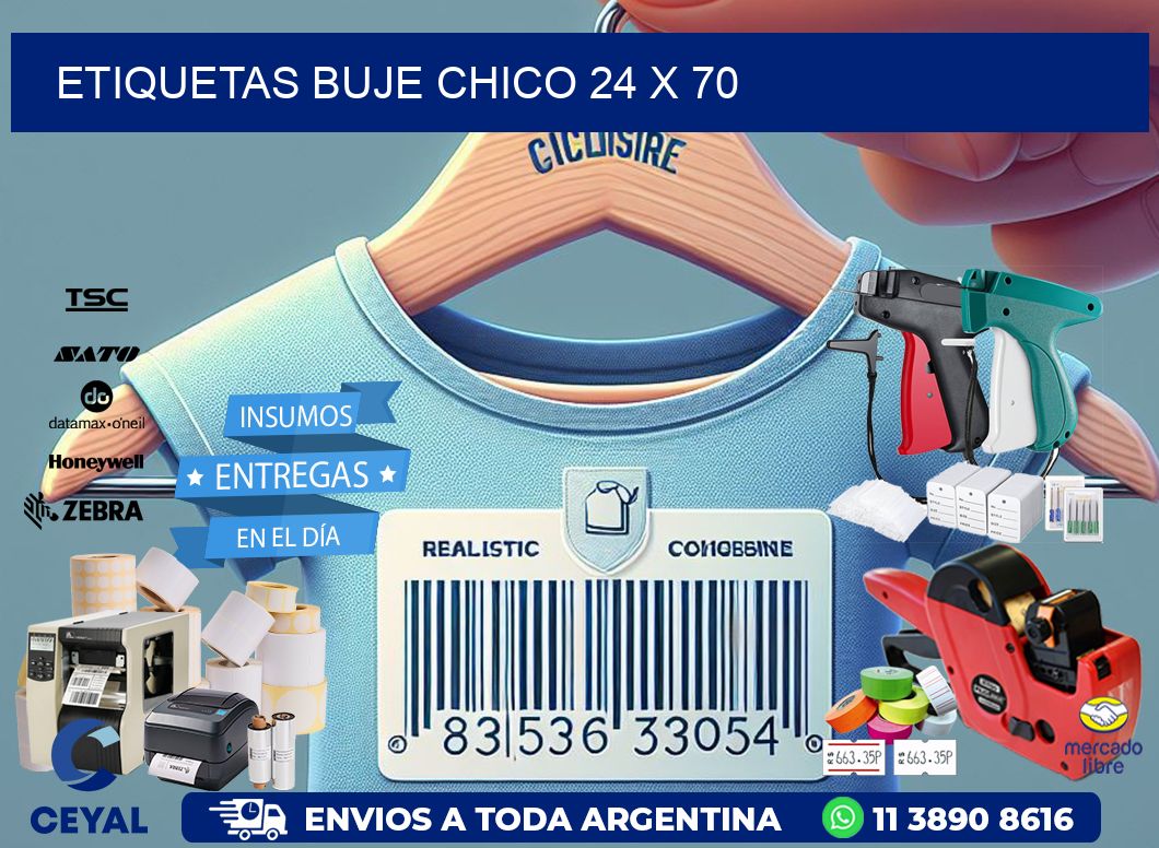 Etiquetas buje chico 24 x 70