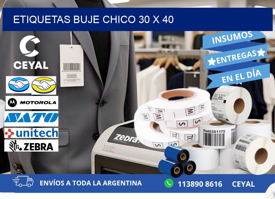 Etiquetas buje chico 30 x 40