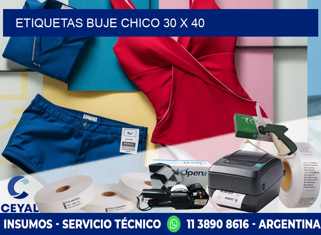 Etiquetas buje chico 30 x 40