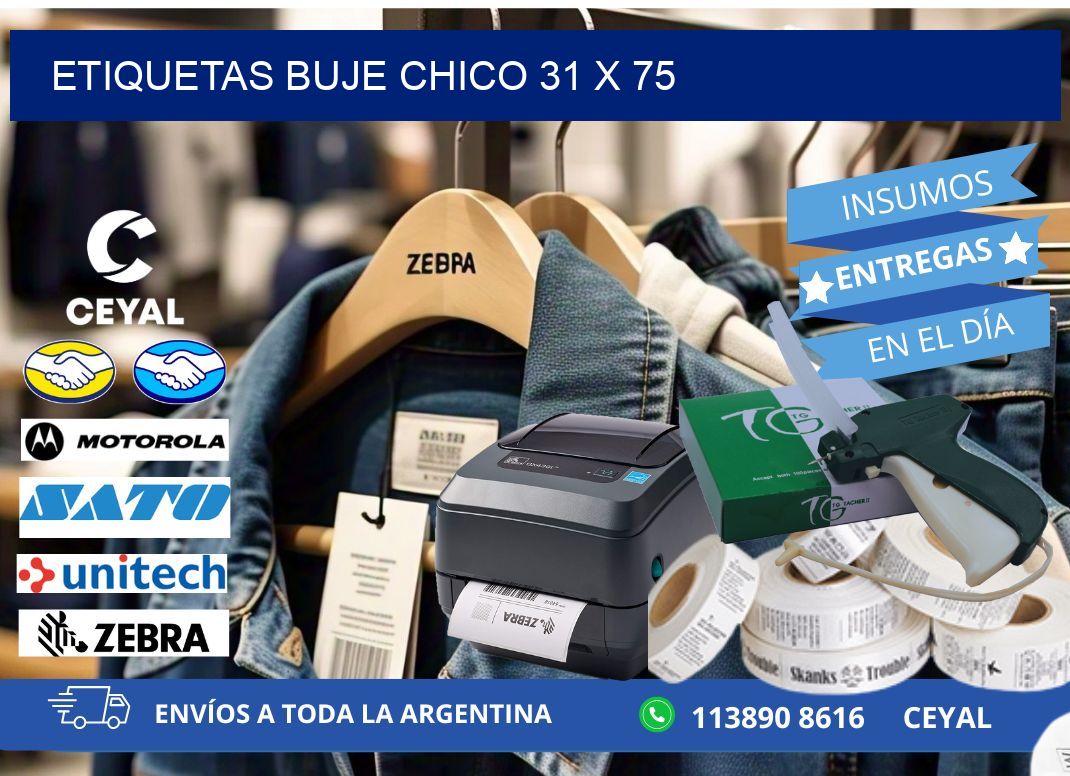 Etiquetas buje chico 31 x 75