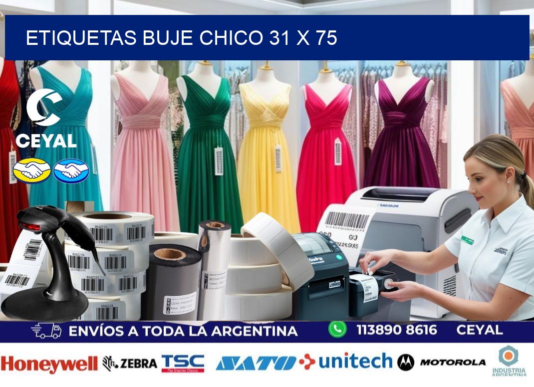 Etiquetas buje chico 31 x 75