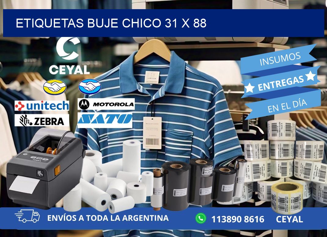 Etiquetas buje chico 31 x 88