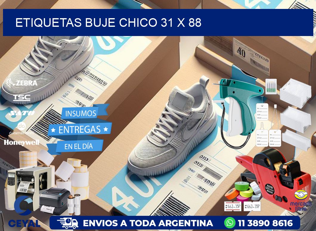 Etiquetas buje chico 31 x 88