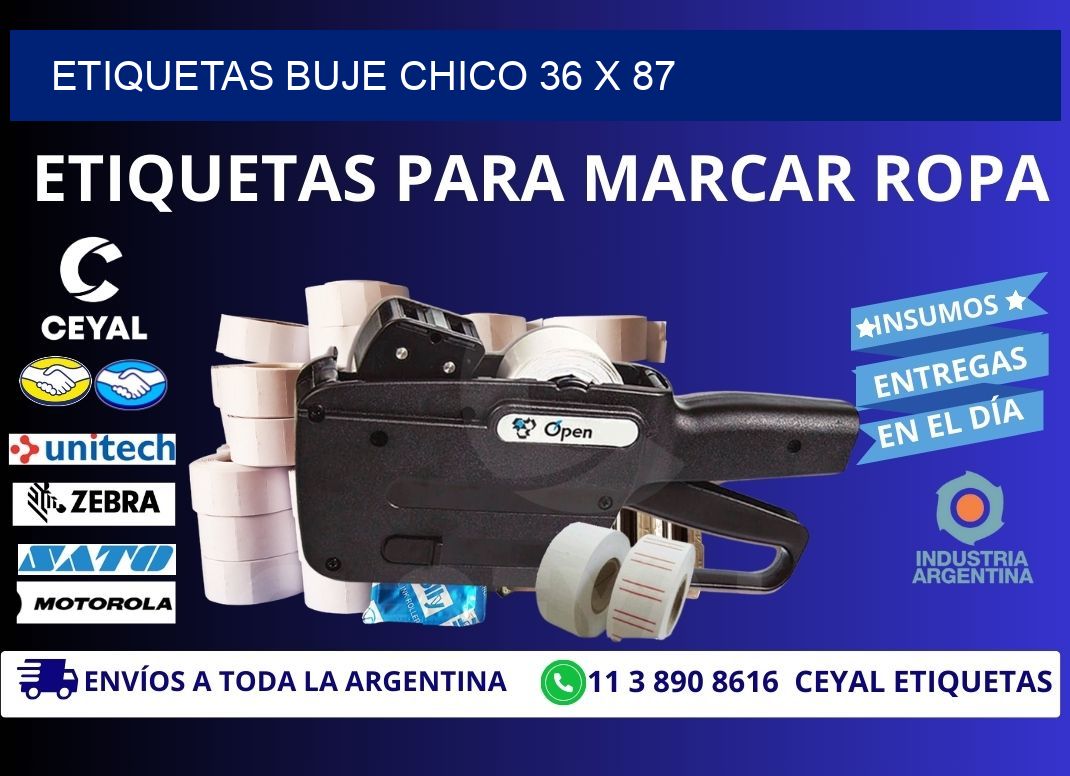 Etiquetas buje chico 36 x 87