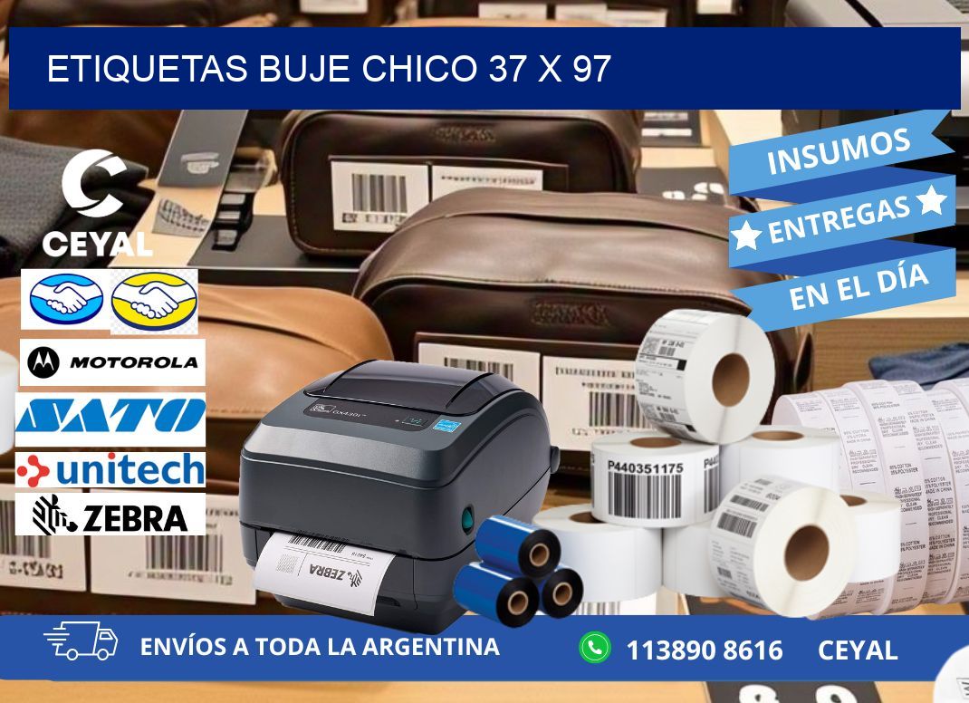 Etiquetas buje chico 37 x 97