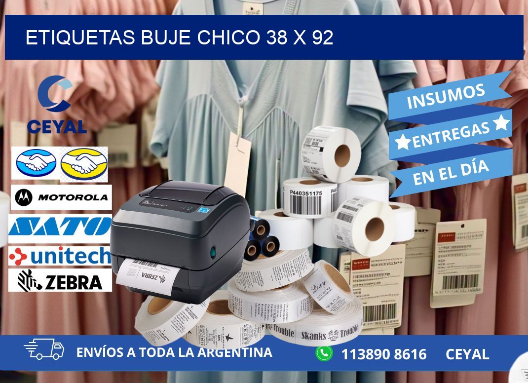 Etiquetas buje chico 38 x 92