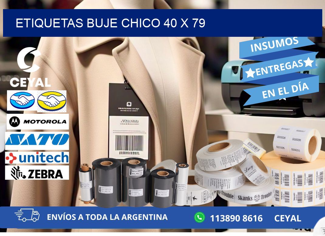 Etiquetas buje chico 40 x 79
